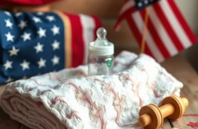 American-made baby products on rustic wood