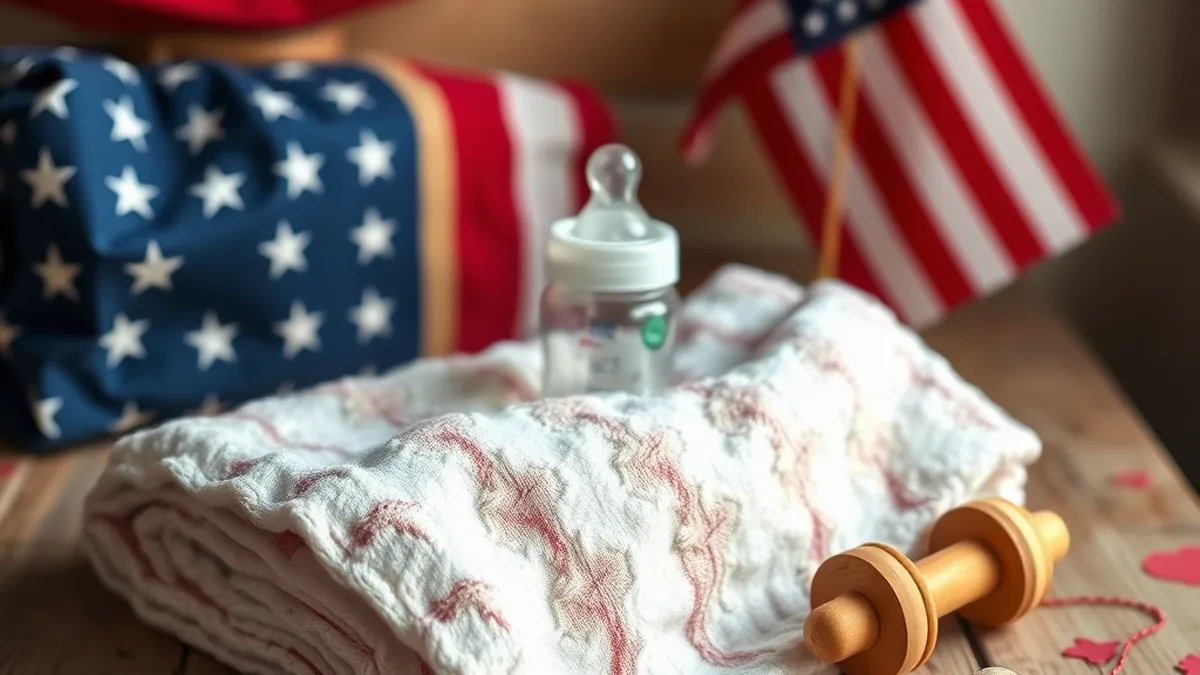 American-made baby products on rustic wood
