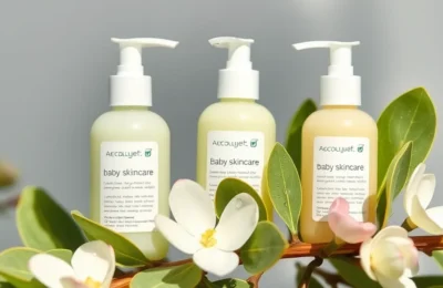 Natural eco-friendly baby skincare with eucalyptus