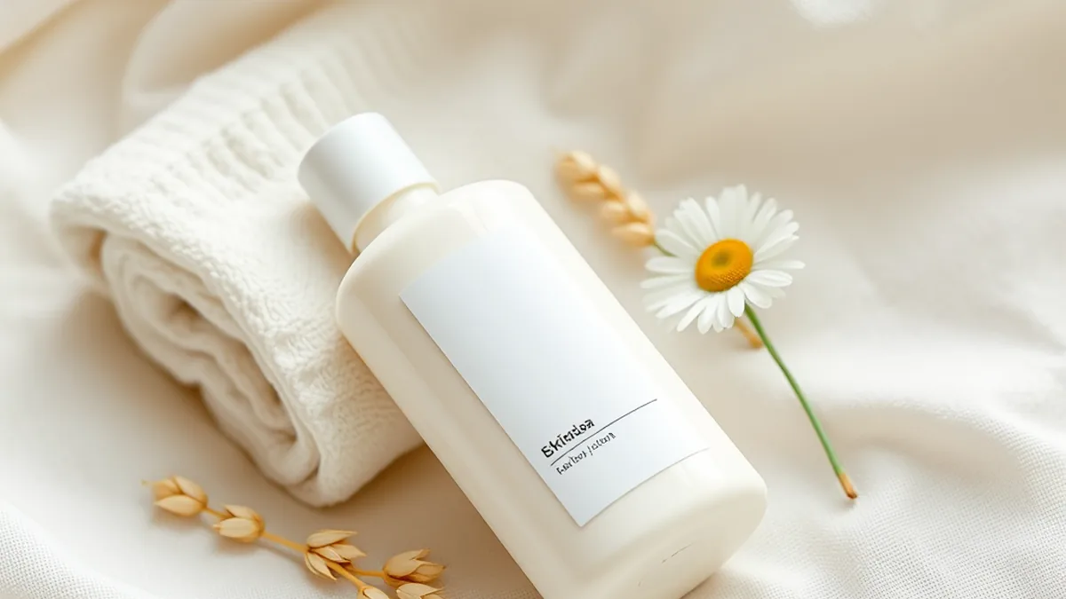 Aveeno-style baby skincare lotion with oat sprigs
