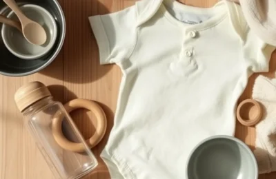 Plastic-free baby products with glass and wood