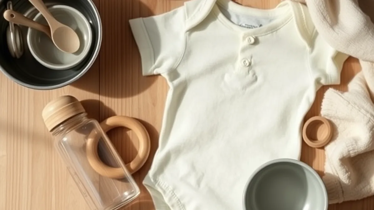 Plastic-free baby products with glass and wood