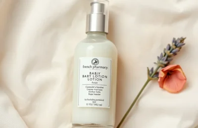 French pharmacy baby skincare with lavender