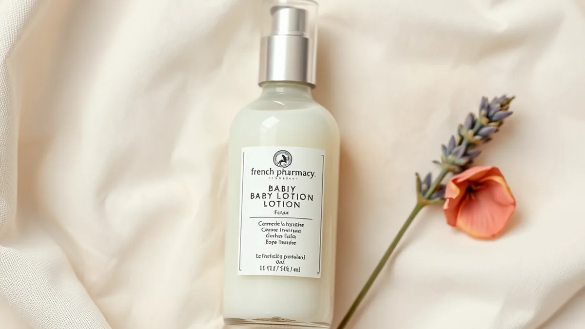 French pharmacy baby skincare with lavender