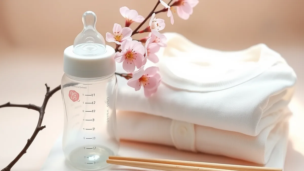 Japanese style baby products with cherry blossoms