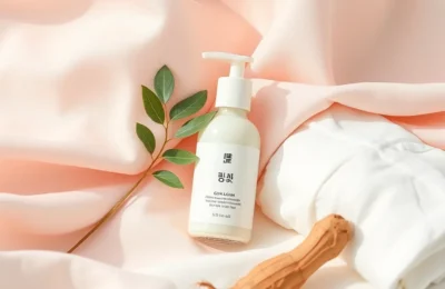 Korean baby products with hanbok fabric and ginseng