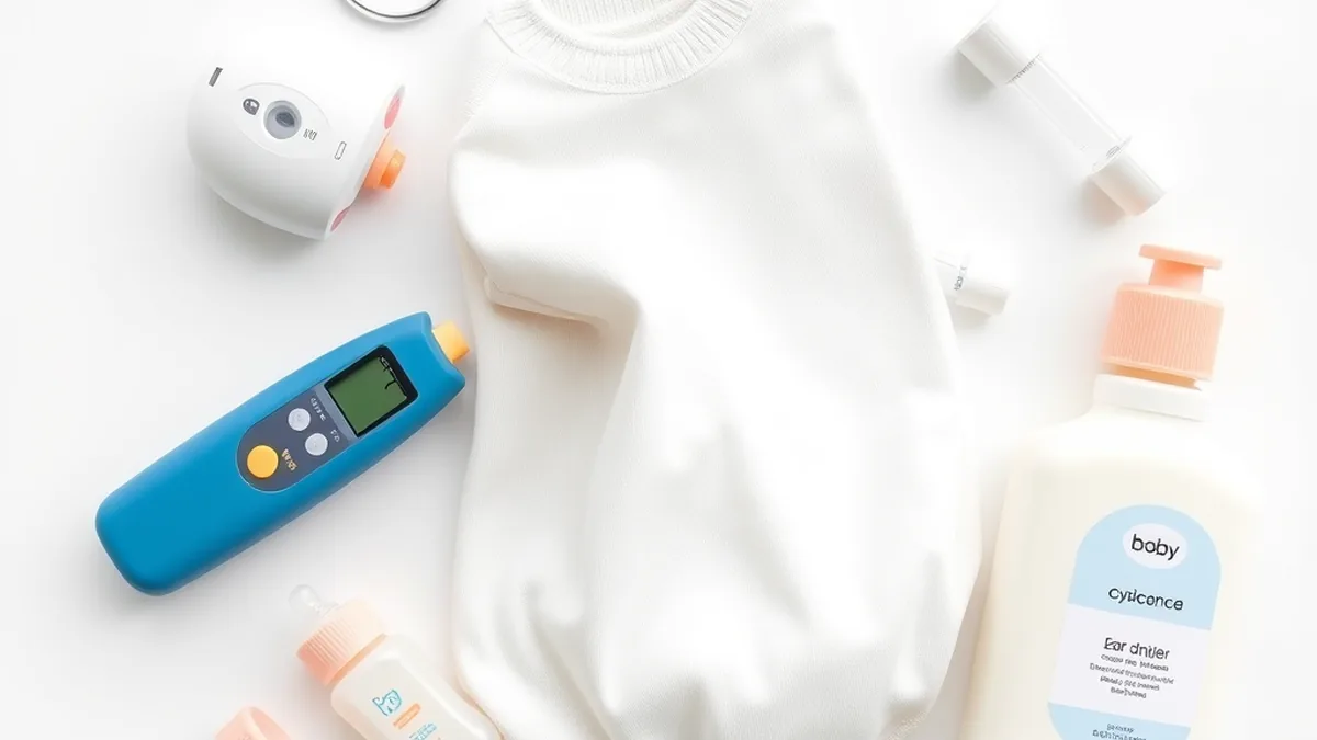 Pediatrician recommended baby essentials including thermometer and nasal aspirator