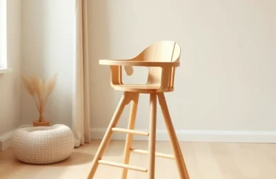 Stokke Scandinavian wooden baby high chair