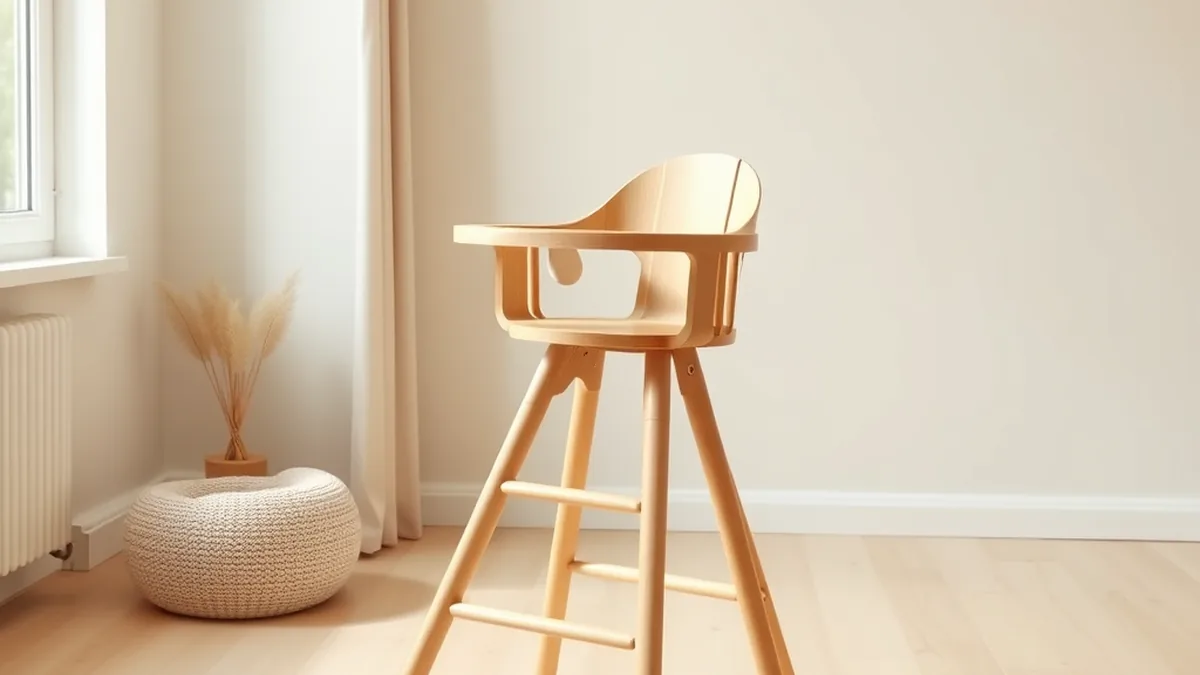 Stokke Scandinavian wooden baby high chair