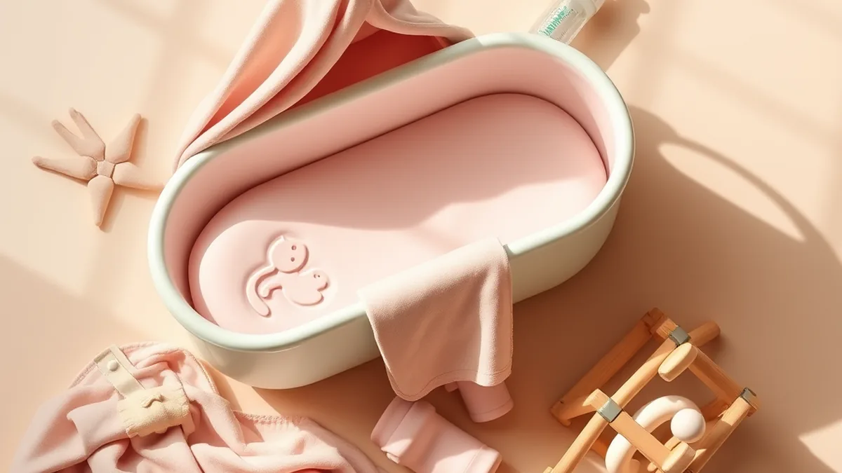 Trending baby products 2026 modern flat lay