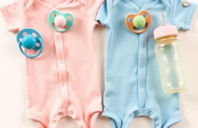Twin baby products matching pairs flat lay