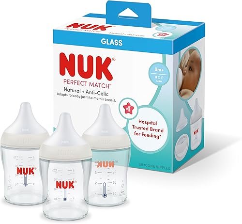 Nuk for Nature Glass Baby Bottles 3-Pack