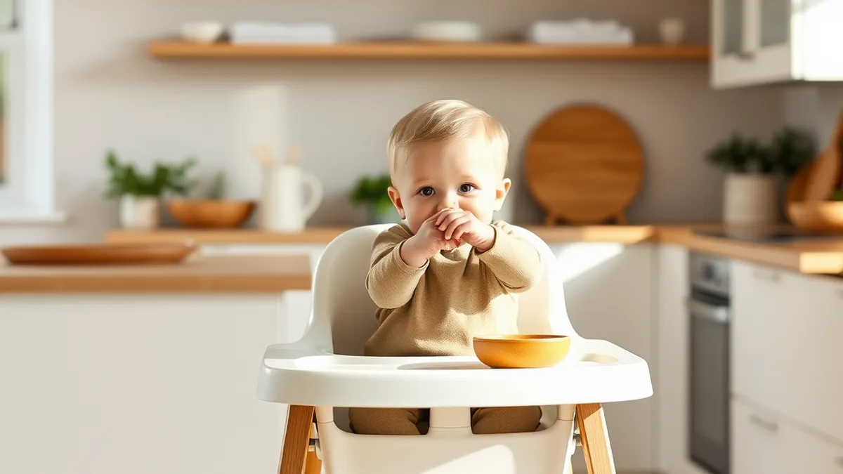 Best baby high chairs 2026 - modern high chair with baby in bright kitchen