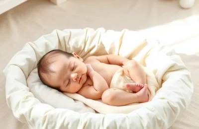 Best baby loungers 2026 - newborn nestled in organic cotton baby lounger