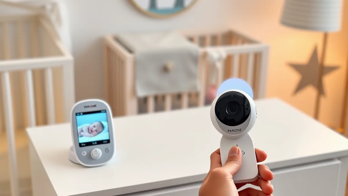 Best baby monitors 2026 showing a video monitor in a cozy nursery with a sleeping baby