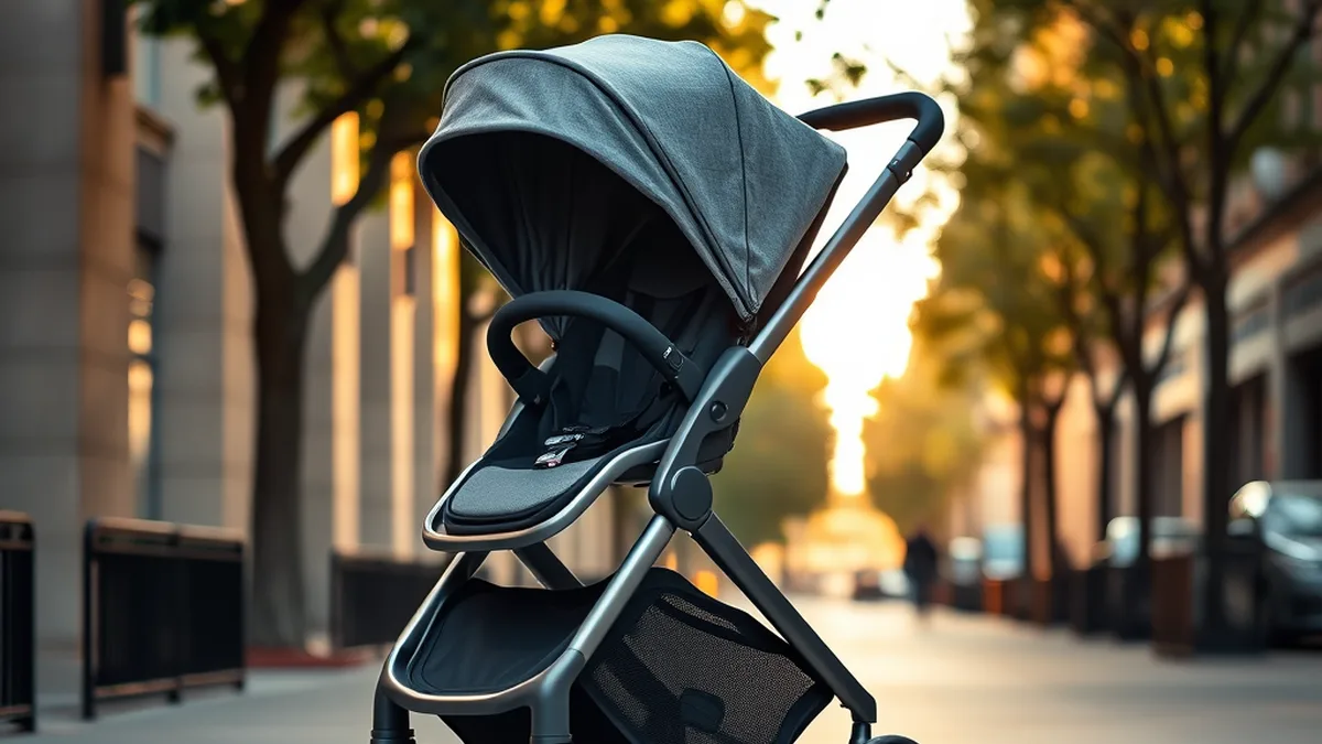 Best baby strollers 2026 - premium stroller on city sidewalk at golden hour
