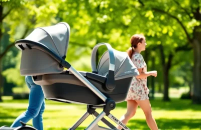 Best baby travel systems 2026 - modern stroller with infant car seat in a park