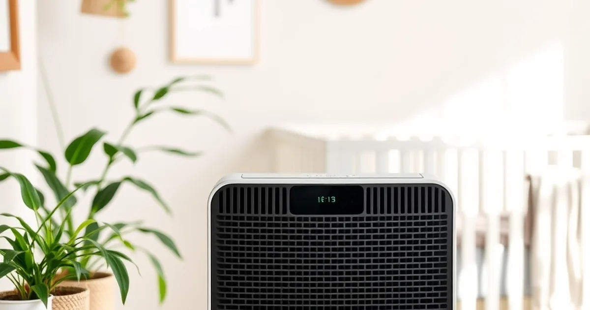 Best nursery air purifiers 2026 - HEPA air purifier in a clean minimalist baby nursery