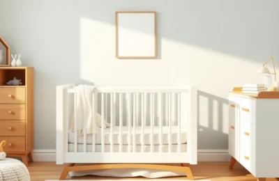 Best nursery furniture sets 2026 - coordinated white nursery furniture set with convertible crib and matching dresser