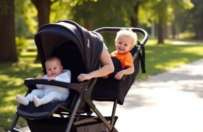 Best single to double strollers 2026 - family with two children in tandem stroller