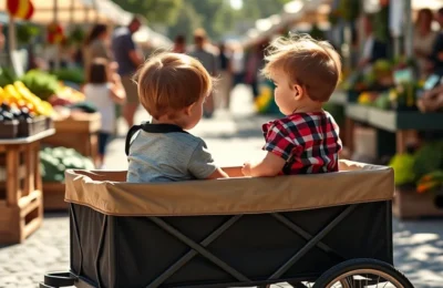 Best stroller wagons 2026 - two toddlers in a premium all-terrain stroller wagon