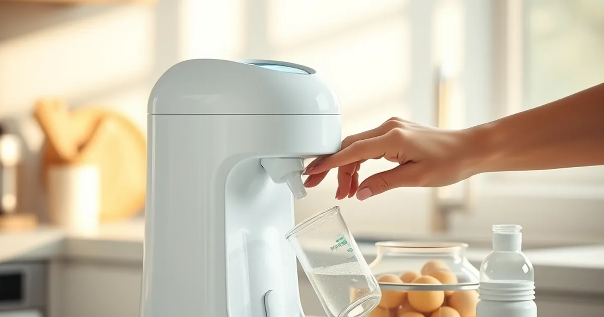 Baby brezza formula pro advanced vs mini - formula dispensing machine on a kitchen counter making a bottle