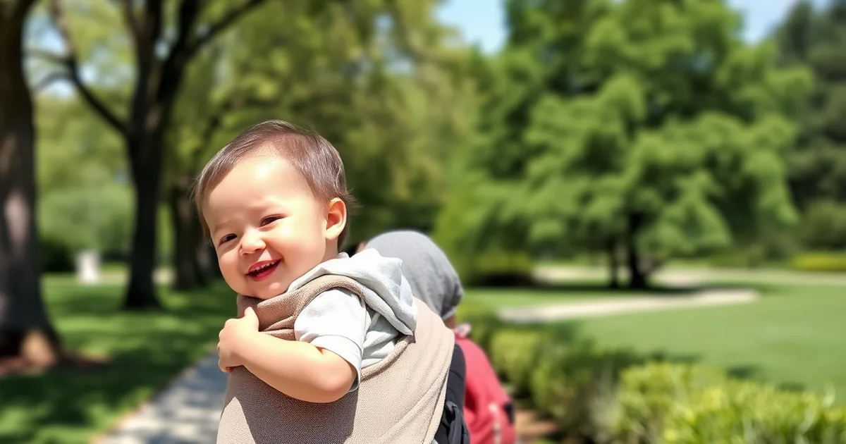 Babybjorn vs ergobaby - parent wearing a baby in a soft structured mesh carrier on a walk