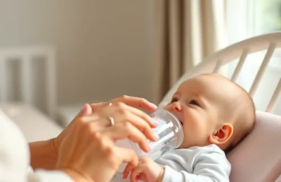 Best baby bottles 2026 - parent bottle feeding a content baby in a nursery glider