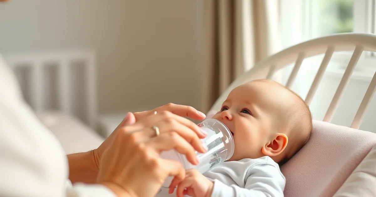 Best baby bottles 2026 - parent bottle feeding a content baby in a nursery glider