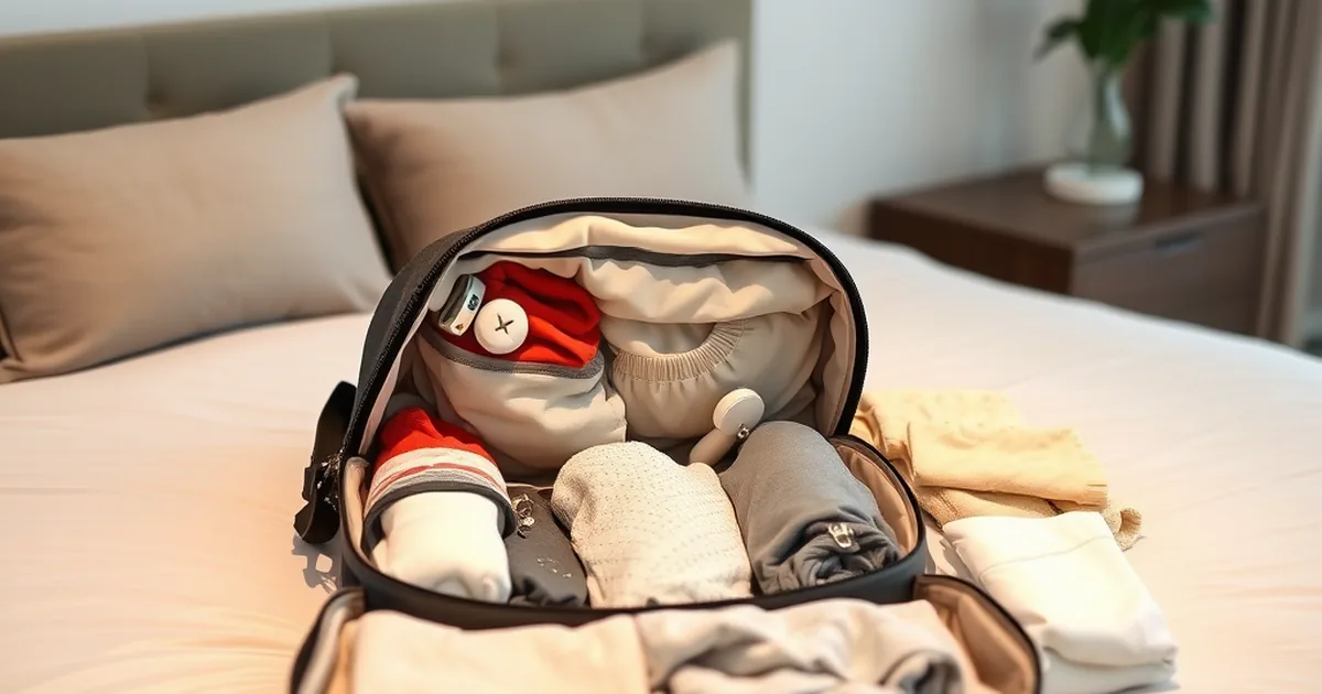 Best maternity hospital bags 2026 - organized premium hospital bag open on a bed showing packed essentials for birth