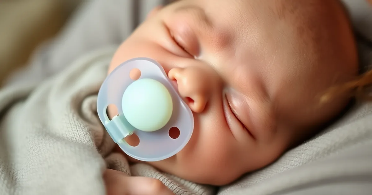 Best pacifiers 2026 - calm newborn with a silicone pacifier resting in a parent's arms