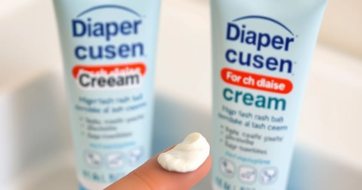 Boudreauxs butt paste vs desitin - two tubes of diaper rash cream with a dab of white paste on a fingertip