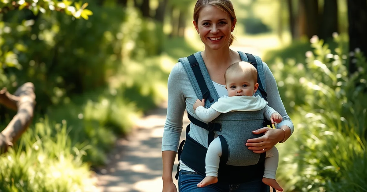 Ergobaby vs lillebaby - parent hiking a park trail with a toddler in a structured baby carrier