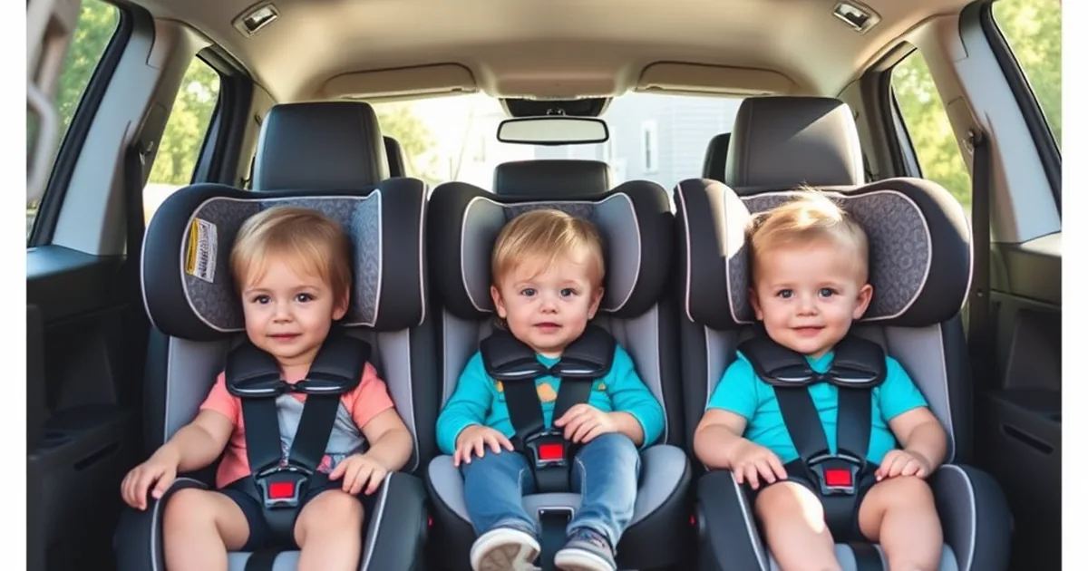 Graco slimfit vs 4ever - three car seats fitted side by side across the back seat of a car