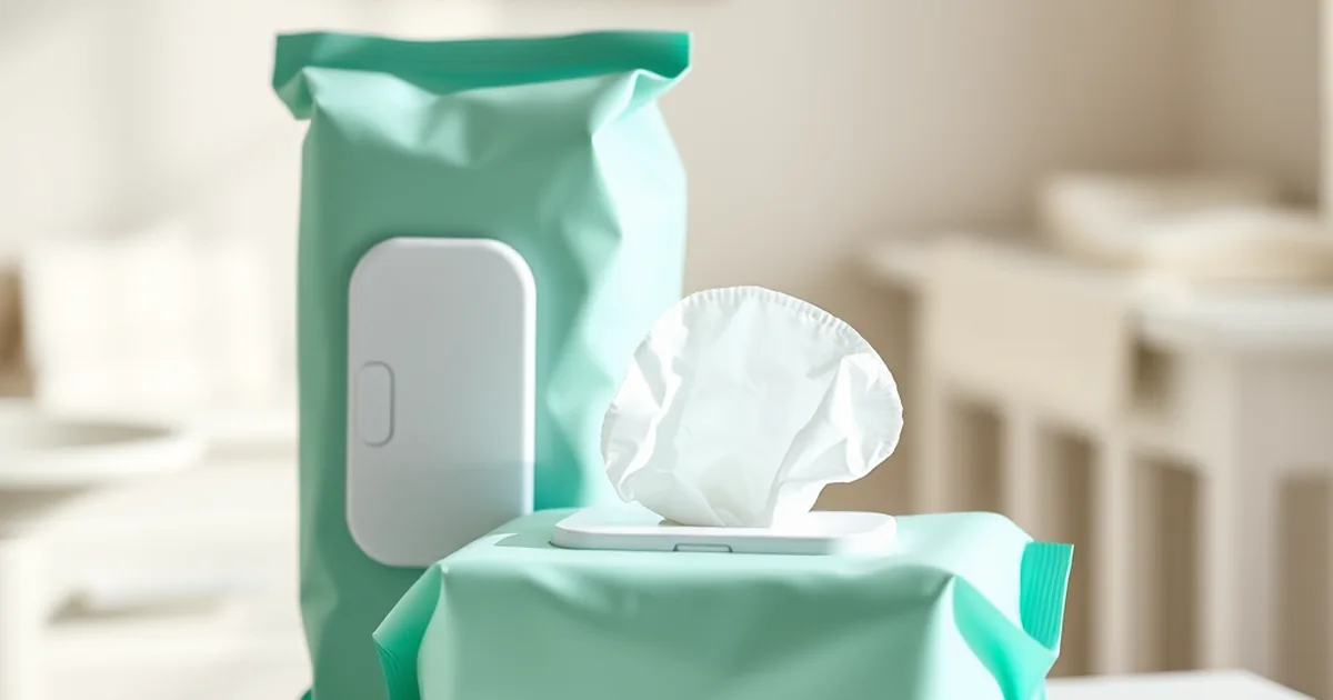 Huggies vs pampers wipes - two flip-top packs of baby wipes side by side on a changing table