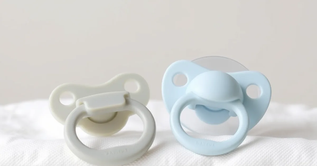 Mam vs avent pacifier - two different pacifiers side by side on a white muslin cloth
